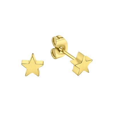 Paar Ohrstecker FIRETTI "Schmuck Geschenk Ohrschmuck Stern", gold (gelbgoldfarben), Ohrringe, Damen, 5,5mm, Edelstahl
