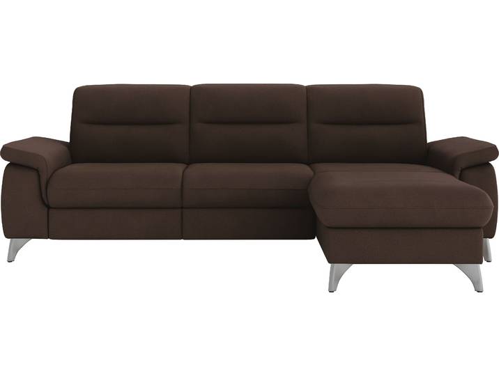 Ecksofa, Luxus-Microfaser, Dunkelbraun 260×175 cm, Recamiere Rechts, SIT & MORE