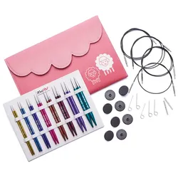 KnitPro Rundstricknadel-Set "Zing", Aluminium, Stärken: 3,5–8