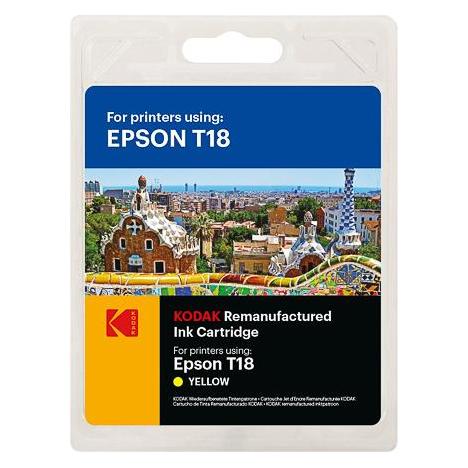 Kodak SUPPLIES 185E018004 EPSON XP Tinte yellow rebuilt T1804 230Seiten Blister 12ml (Y) (185E018004)