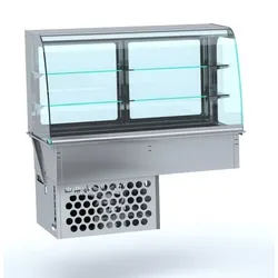 Combisteel Einbau-Kühlvitrine mit rundem Glasaufbau und Umluft GN4/1