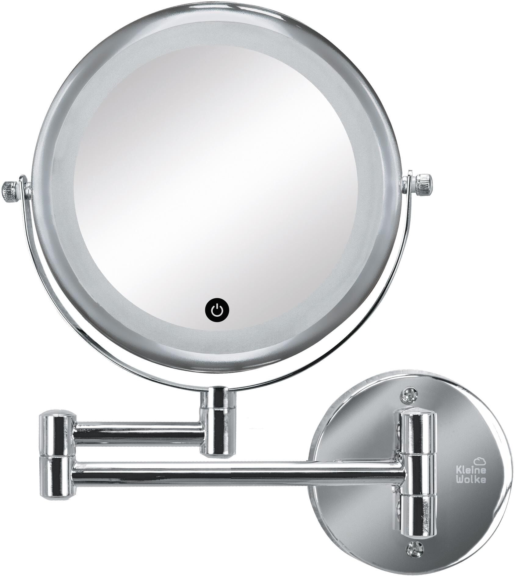 Kosmetikspiegel KLEINE WOLKE "Kosmetikspiegel Lumi Mirror", silber (silberfarben), B:29cm H:36cm, Spiegel, Kosmetikspiegel silberfarben B/H/T: 29cm x 36cm
