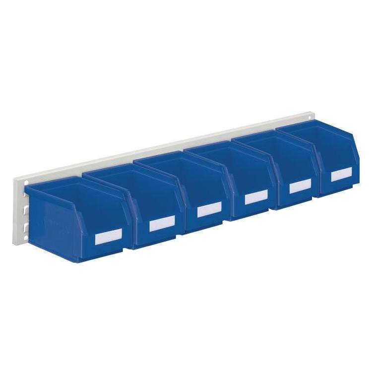 Rasterplan Sichtlagerkastenset H140xB920xT250mm Stahlblech/Polyethylen Kunststoffbeschichtung blau 6 x Gr. 6... (4202.51.5413)