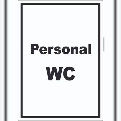 HB-Druck Personal WC Aufkleber mit Text hochkant A1 (594x841mm)