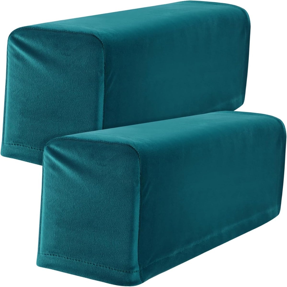 Set van 2 elastische bankarmleuninghoezen - Pauwblauw
