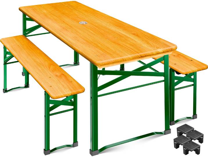 KESSER® Set de table de bière 3 pièces avec 2x bancs de bière & 1x table de bière