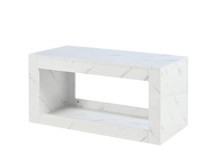 Table basse led en panneau de particules blanc