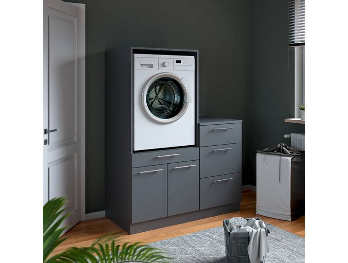 Set de buanderie J 118 x 162cm Gris/Anthracite