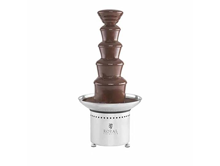 Royal Catering Schokobrunnen, Edelstahl, 6 kg, 5 Etagen, 200 W Schokofondue, Schokoladenbrunnen, weicher Schokoladenfluss, Überhitzungsschutz/Auto-Abschaltung