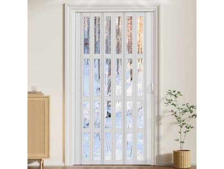 Hggdsac Falttüren Innentürennach Maß, Ziehharmonikatür, Falttür Raumteiler-Akkordeontüren, Einfache Installation, Tür für Schutz der Privatsphäre, Küche/Ohnzimmer/Balkon（W×H:120×195cm）