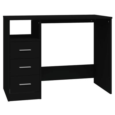 Helloshop26 - Schreibtisch Tisch Arbeitsplatz Computertisch Arbeitsmöbel mit Schubladen 102 x 50 x 76 cm schwarzes Holzwerkstoff 02_0023473
