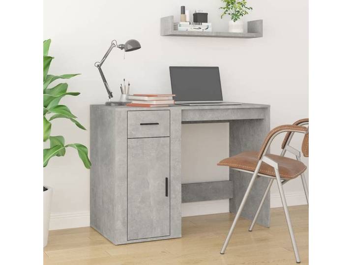 Gris Bureau Gris béton 100x49x75 cm Bois d'ingénierie - Table de travail H9837