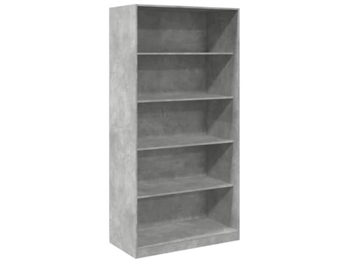 smnyxs Kleiderschrank, Betongrau, 100 x 50 x 200 cm, Spanplatte 5 Fächer, Holz, glatte Oberfläche, feuchtigkeitsbeständig, minimalistisches Design, kleine Räume