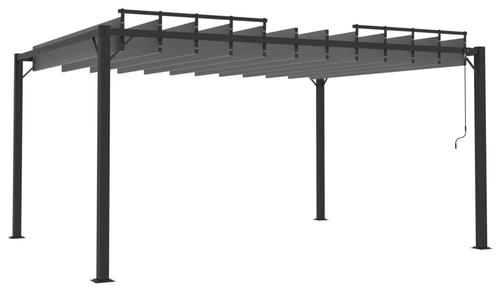 Aluminium-Lamellendach für Pergola - 3 x 4 Meter - Anthrazit - Gartenpavillon