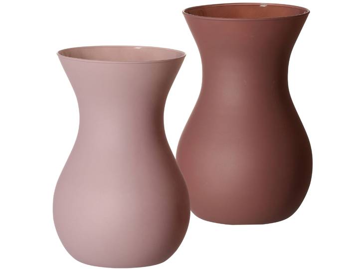 Tischvase RITZENHOFF & BREKER Glasvasen-Set Annalena, 2-teilig, 18 cm , hellrosa, dunkelrosa, B:12cm H:18cm T:12cm Ø:12cm, Glas, Vasen, Tischvase, verschiedene Farben, robustes Glas, zeitloses/harmonisches Design