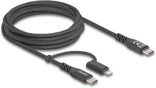 Delock USB-C Kabel USB-C Stecker, USB-C Stecker, Apple Lightning Stecker 2.00m Schwarz 81171