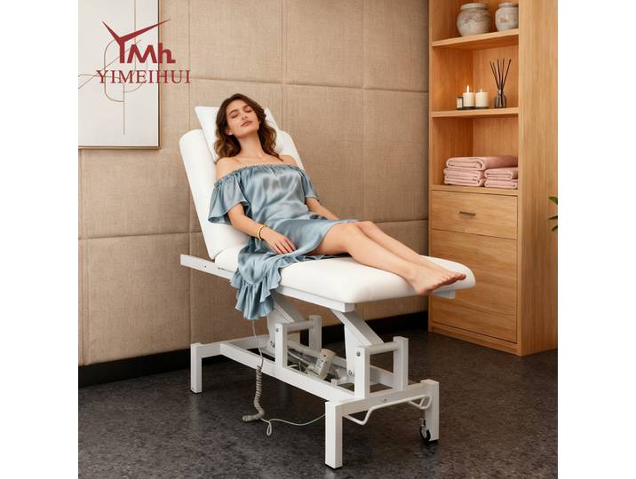 Table de traitement électrique pour Salon de beauté, 2 moteurs, Massage corporel, tatouage de cils blancs, lit de traitement d'acupuncture