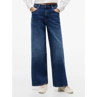Loose-fit-Jeans TOMMY JEANS "CHARLIE MR LOOSE W", Damen, Gr. 28, Länge 32, blau (denim schwarz), Denim/Jeans, Obermaterial: 99% Baumwolle, 1% Elasthan, unifarben, loose fit lang, Jeans, Denim mit Leinen, loose fit, teil-elastisches Bündchen