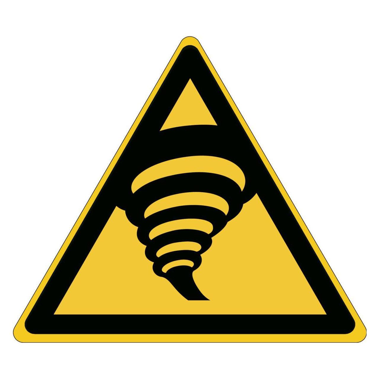 Brady ISO-Sicherheitsschild - Warnung Tornadogebiet (W/W074/NT-ALU-TRI315-1)