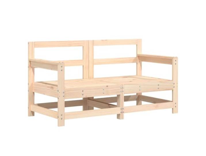 POUFGDR Ecksofa für den Garten, 2-teilig, aus massivem Kiefernholz Lattenrost-Design, massives Kiefernholz, modular, Traglast 110 kg/Sitz, Patio Terrasse, Pflege, wasserdichter Bezug