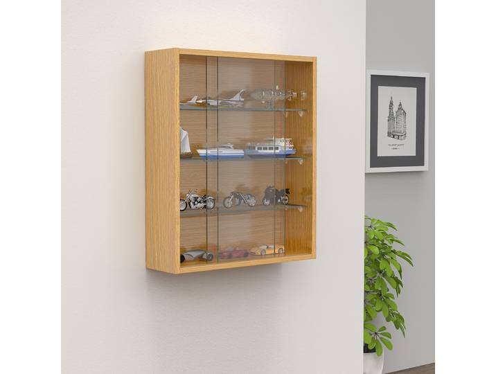Vitrine murale Drivalo 50 x 60cm Bois/Marron/Imitation chêne