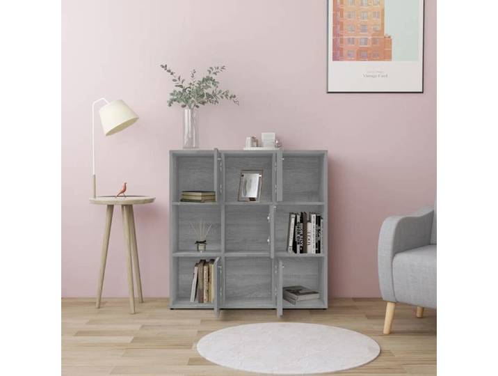 Bibliothèque Étagère de Rangement VIDAXL Sonoma gris - 90x30x90 cm Bois d'ingénierie B157