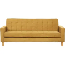 3-SITZER-SCHLAFSOFA senfgelb mit Stauraum Vehkoo