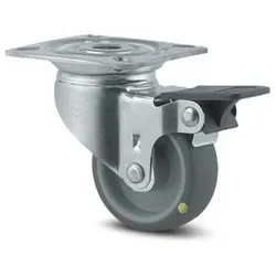 Antistatisches drehbares Armaturenrad TENTE mit Bremse, 50 mm, Scheibe, graues Gummi