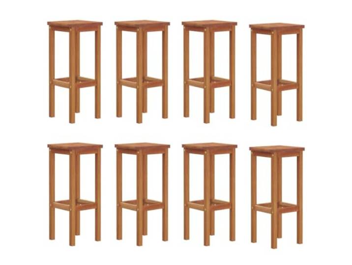 Kaorsrow Barhocker 8er Set, Akazie Massivholz geölt, Barstühle 74 cm Integrierte Fußstütze für bequemen Halt an Küchentheke oder Bistrotheke, kompaktes Format für gesellige Runden daheim.