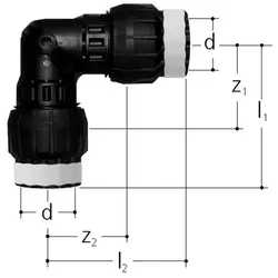 Sanipex MT-Winkel 90 Grad 4670 äußerer Durchmesser 16 mm