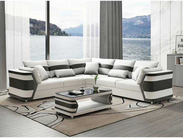 Xlmoebel Ecksofa Luxus L-Form Ecksofa Weiß Modern Wohnlandschaft Couchtisch Sofa Set *, 1 Teile, Modernes Design