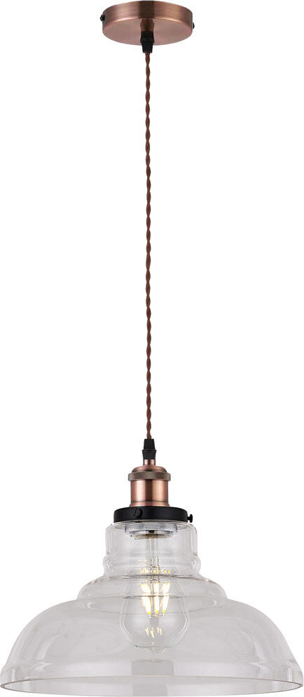 Breakwater Bay Gracie 1 - Light Dome Pendant Vintage Clear/Twisted Brown Braided
