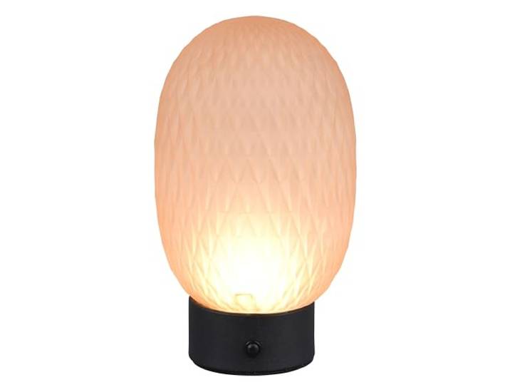 Trio Leuchten LED Akku Tischleuchte Facette 564210113, Metall Schwarz matt, Glas amberfarbig, inkl. 1.5 Watt LED, USB-Anschluss, 4-fach Touch