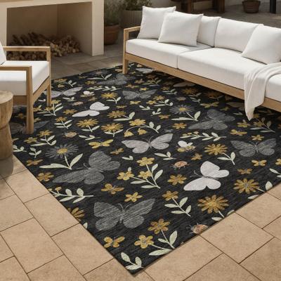 Addison Rugs Machine Washable Indoor/ Outdoor Whimsy Butterfly Chantille Rug