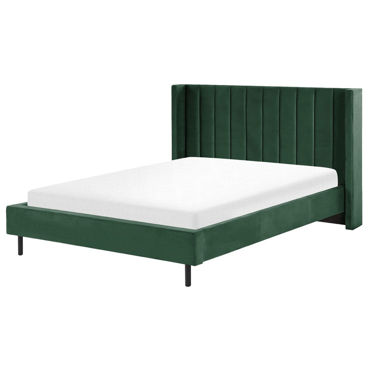 VILLETTE Tweepersoonsbed Donkergroen Fluweel B/D: 160 x 200 cm