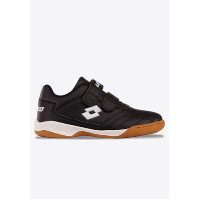 Hallenschuh LOTTO, Mädchen, Gr. 31, schwarz-weiß (schwarz, weiß), Synthetik, Schuhe Hallenschuh, mit Klettverschluss