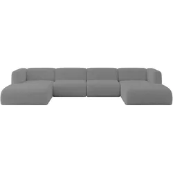 WOHNLANDSCHAFT MIRA-U2 408x179x70 Grau Bouclé