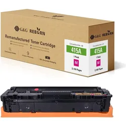 G&G, Toner, Toner ersetzt HP 415A Kompatibel Magenta 2100 Seiten Reborn remanufactured