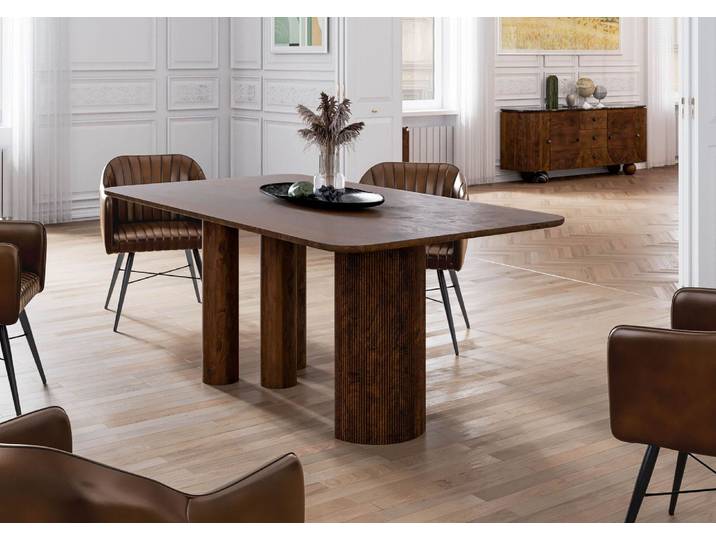 Esstisch Mango 180x90x77 dunkelbraun lackiert FLORENZ #210