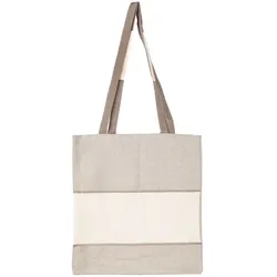 Baumwolltasche mit Aidafeld, leinengrau