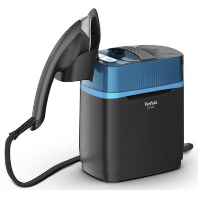 TEFAL Dampfbürste "UT2020 Cube", schwarz (schwarz, blau), B:28,5cm H:31cm T:39,2cm, Bügeleisen, desinfizieren,vertikales Dampfreinigen, Dampfmenge bis zu 90 g/min
