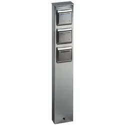 Albert Outdoor Steckdosensäule Typ Nr. 2107, 3-fach einseitig, IP44, Höhe 50cm, ohne Schaltfunktion, Edelstahl ALB-692107