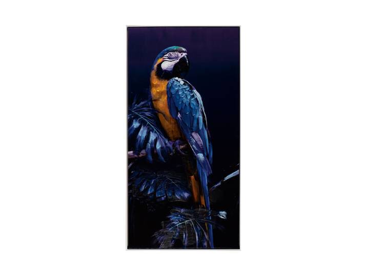 Handgemaltes Bild „Blue Parrot II“ 62.5 x 122.5 cm Blau Crea Collection