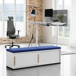 Büro Lowboard mit Sitzgelegenheit Schiebetüren beidseitig