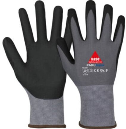PADUAQUA Gants de montage en nylon/nitrile mousse Réf. 9 Hase (508160-9)