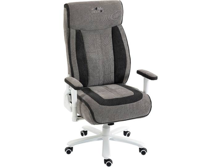 Gaming-Stuhl DUO COLLECTION Game-Rocker G-40 Large , grau (grau, weiß, grau), B:72cm H:120cm T:76cm, Stühle, Gaming-Stuhl, Taschenfederkern