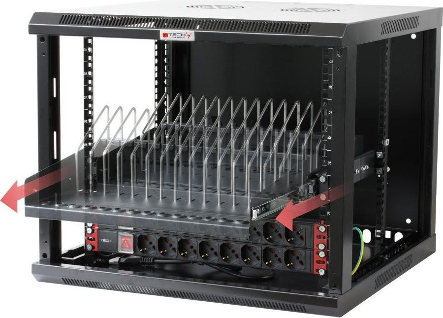 Techly I-CABINET-TRAY14BK Tray voor politiedoeleinden, zwart