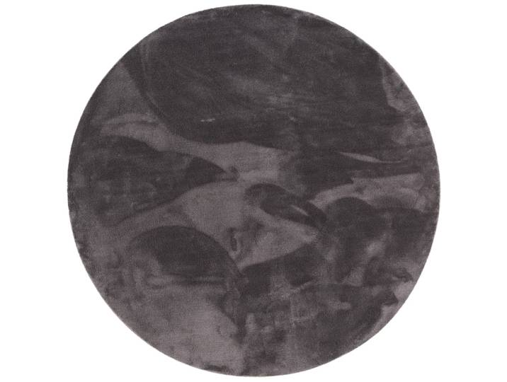 Tapis en fausse fourrure rond uni anthracite 200x200 cm