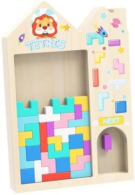 Inspired Finds WoodlandBlocks 3D Wooden Puzzle Building Set Early Logic Training Toy colorful