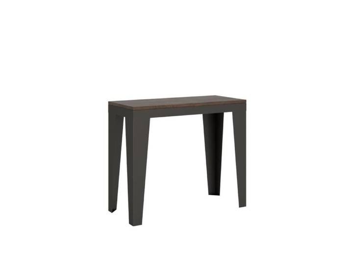 Console murale extensible - Flame Small Evolution - Noyer - 90x40/196 cm